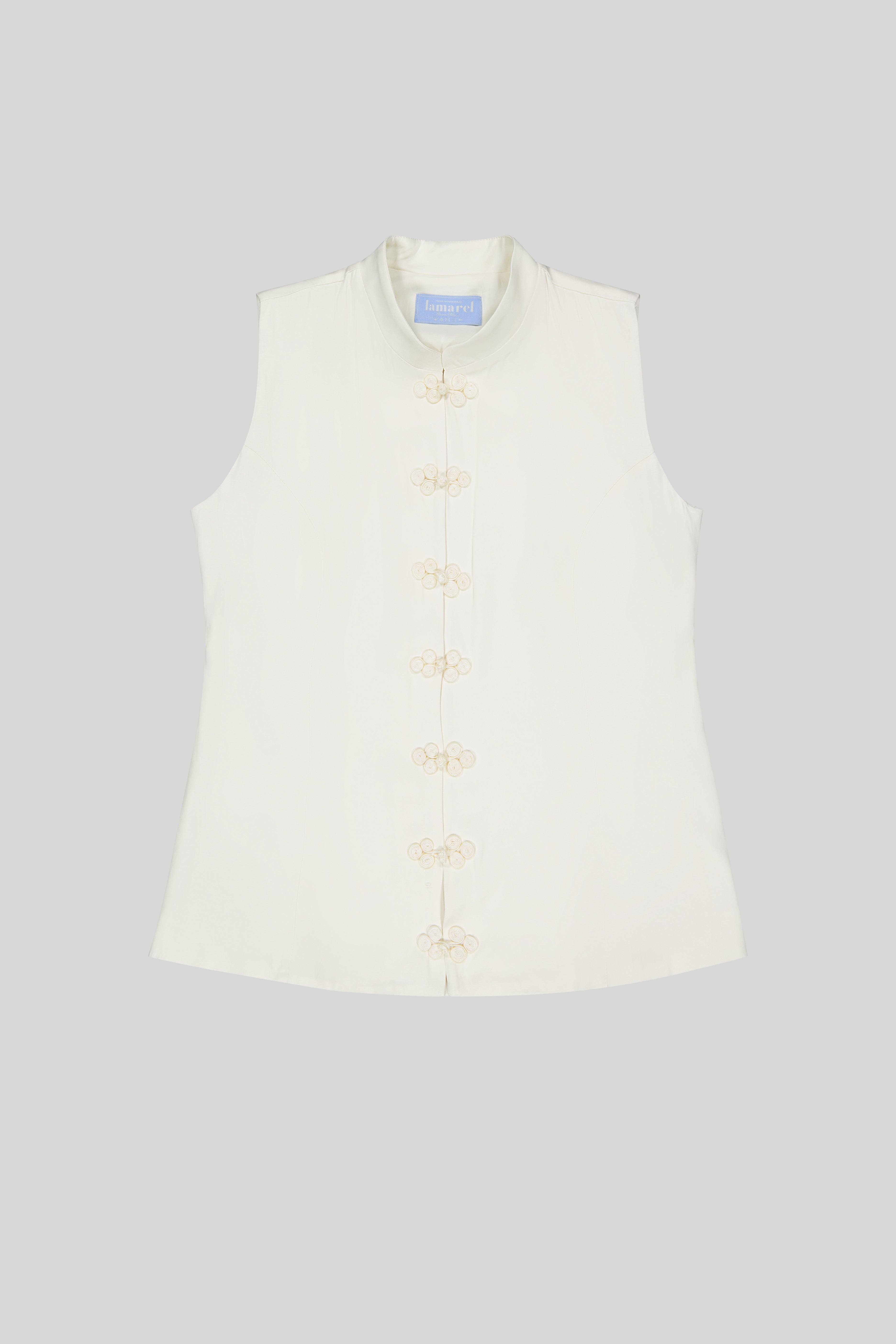 VISCOSE VEST WITH FASTENINGS