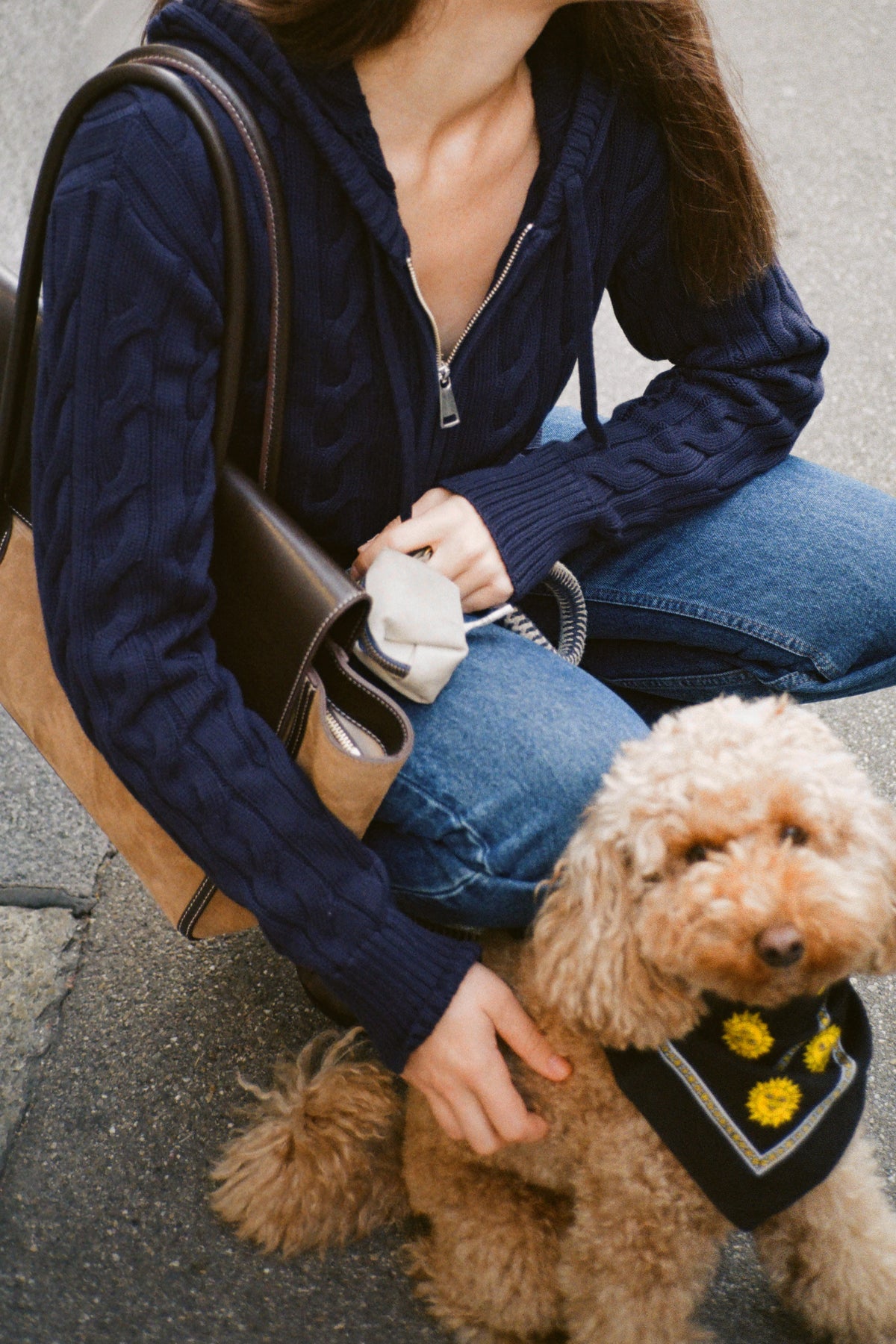 CABLE-KNIT ZIP HOODIE