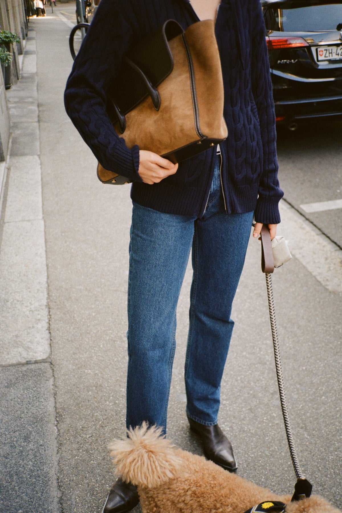CABLE-KNIT ZIP HOODIE